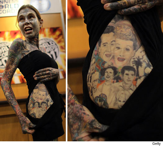 As the blisters often result in scarring, she began getting tattoos as a way 